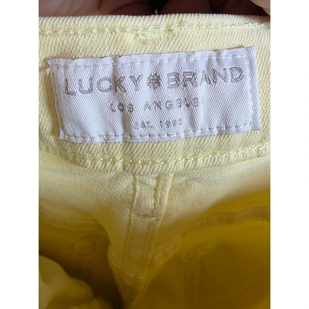 Lucky Brand Ava Crop Jeans‎ Yellow Mid Rise Size 12 31 7WP10518 Womens Denim